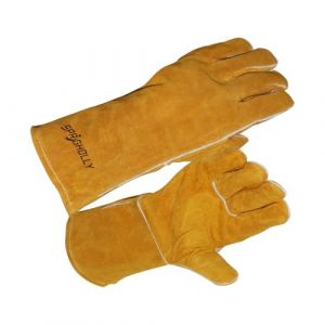 SPRIGHOLLY Gants de soudage 14 pouces 932℉ cuir Gants de soudage Forge/Mig/Stick Résistant à la chaleur/au feu, Mitaines pour four/Grill/Fireplace/Furnace/Stove/Pot Holder/BBQ/Aimal handling gloves (sprigholly, neuf)