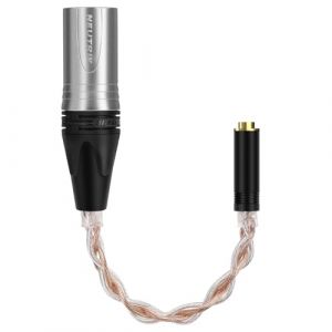 Geekria XLR 4 Broches mâle symétrique vers 4,4 mm Femelle symétriqueCâble Adaptateur Audio pour Casque, Compatible avec Les amplificateurs, Les Microphones (20 cm/8'') (GeekriaDirectEU, neuf)