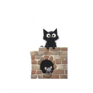 Mignon Chat Souris Sticker Mural Auto-adh&eacute;sif Stickers pour Enfants Chambre Fond D&eacute;cor Porte D&eacute;coration De La Maison (AXNUO, neuf)