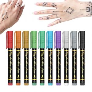 Marqueur pour le Corps,10 Couleurs Feutre Temporaire Lavable - Lavable R&eacute;sistant &agrave; l'Eau Marqueurs - pour Adultes F&ecirc;te Maquillage Concert (weizhuande, neuf)