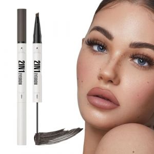 YNPQTDS Crayon &agrave; sourcils liquide - Crayon &agrave; sourcils liquide multi-pointes avec applicateur de pr&eacute;cision et pinceau - Stylo imperm&eacute;able longue dur&eacute;e avec protection contre les taches pour femme (yannf, neuf)