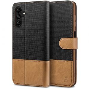BEZ® Coque pour Samsung A04S, Etui pour Samsung Galaxy A04S Housse en Cuir de Protection, Portefeuille en Cuir Polyuréthane, RFID Blocage, Pochette pour Monnaie, Fermeture Magnétique, Noir (TheBlingZ., neuf)