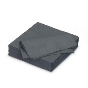 DSTOCK60 &ndash; Paquet de 100 serviettes en papier ouate couleur anthracite 40 x 40 cm &ndash; 2 &eacute;paisseurs &ndash; Serviettes de table jetables anthracite - serviette en papier bleu marine (DSTOCK60, neuf)