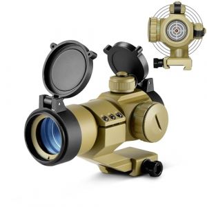 ESSLNB Airsoft Viseur Point Rouge 5 Param&egrave;tres de luminosit&eacute; Rouge et Vert Point Rouge Chasse Tactique Lunette de tir avec 20mm Tisserand/Picatinny Rail Monter pour la Chasse (ESSLNB uk, neuf)