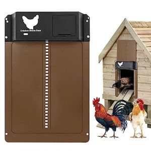 Porte Poulailler Automatique Solaire, Porte De Poulailler Automatique Batterie, Automatic Chicken Coop Door, Etanche avec Capteur de Lumière Porte De Poulailler à Induction à Pile, pour Poulets Canard (yuchu, neuf)