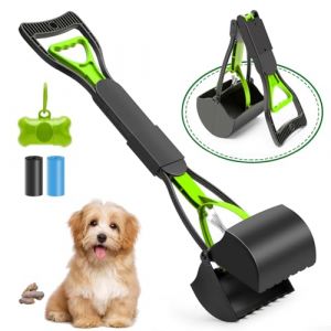 JOZMMZEOOA 4 Pièces Ramasse Crotte pour Chien,Mâchoires Pliantes Pelle Crotte Chien Grande Capacité Pince Crotte Chien avec Une Prise Confortable Pince Ramasse Crotte,pour Promener Chien (Jozmm Zeooa, neuf)