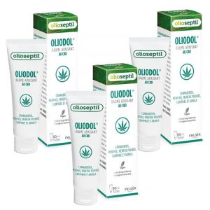 OLIOSEPTIL - Oliodol®- Baume apaisant - Enrichi en Cannabidiol (CBD), menthol & huiles essentielles - Apaise les gênes musculaires - 100% Vegan - 3 Tubes 50ml (Parabio Santé, neuf)