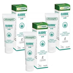 OLIOSEPTIL - Oliodol - Baume apaisant - Enrichi en Cannabidiol (CBD), menthol & huiles essentielles - Apaise les gênes musculaires - 100% Vegan - 3 Tubes 50ml (Parabio Santé, neuf)