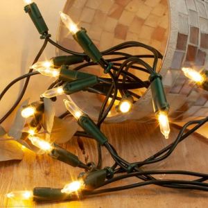 Hellum 150216 Guirlande lumineuse à 35 LED, blanc chaud, 5,10 m, pour l'intérieur, avec câble vert, guirlande lumineuse d'intérieur avec prise, éclairage < 59 lm (Hellum Direkt, neuf)