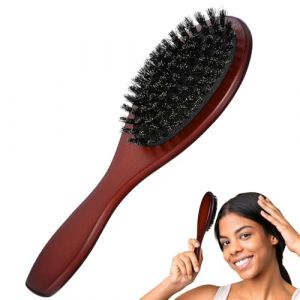 Brosse &agrave; cheveux en poils de sanglier pour femme - Brosse &agrave; cheveux naturels - Brosse &agrave; cheveux - Brosse &agrave; cheveux en poils de sanglier - Brosse pour cheveux fins et professionnels - Antistatique (banana flavor, neuf)