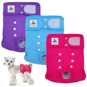 UFO PET Culotte Chiennes Chaleurs M R&eacute;utilisables, Couche pour Chien Femelle Lavables (Lot de 3), Culotte tr&egrave;s Absorbantes pour Chien avec Fermeture Forte et Flexible (UFO PET-FR, neuf)