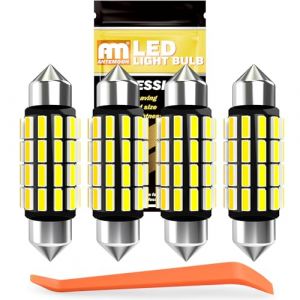 ANTEMOON 39mm Festoon C5W LED Ampoules 6500K Blanche 12V 24V 6418 Ampoule Navette LED 4014 24SMD Canbus Sans Erreur pour Int&eacute;rieur Plafonnier de Voiture &Eacute;clairage Plaque d'Immatriculation, 4Pcs (Antemoon, neuf)