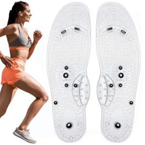 Semelles Orthopédiques de Thérapie Magnétique Minceur Perte de Poids Soutien de la voûte Plantaire Chaussures Coussinets Massage Semelle de Soin des Pieds,L, clear (LXH-AMZ, neuf)