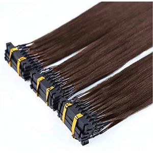 FUIBEJAE Extensions de cheveux humains 6D v&eacute;ritables, 20 minutes 6D Machine Fast No Trace Feather Connection Cheveux vierges humains 10 rang&eacute;es 6D 1&egrave;re g&eacute;n&eacute;ration Extensions,Marron,A24inches (SHUOCHENGUK, neuf)