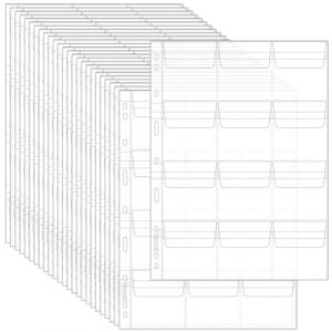 Feuilles de Collection de Monnaies 300 Poches – 25 Feuilles, 12 Grilles/Feuille PVC Sans Acide, Convient à la Pièce de 2 Euros, Dollar d'Argent américain (Types Morgan, Peace, Eisenhower) CS0302512 (Uncle Paul Direct, neuf)