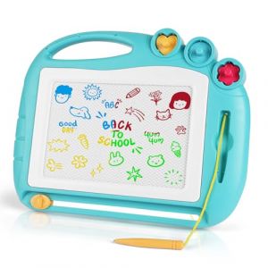 OFFCUP Ardoise Magique Enfant, Jouet Bebe 1-5 Ans Planche &agrave; Dessin Magn&eacute;tique &agrave; 4 Couleurs avec Stylo et 3 Tampons, Tableau Magn&eacute;tique Effa&ccedil;able Jouet &Eacute;ducatif pour Filles Gar&ccedil;ons, Vert (HOOCHE, neuf)
