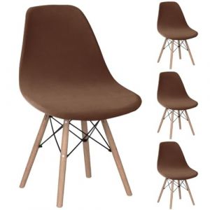 Housse de Chaise Scandinave en Velours Lot de 2 Housses de Chaise de Salle &agrave; Manger Extensibles Couverture Protection Chaises Scandinaves Lavable pour Cuisine Maison H&ocirc;tel Rose(Caf&eacute;,Lot de 4) (taiyuansuandashangmaoyouxiangongsi, neuf)