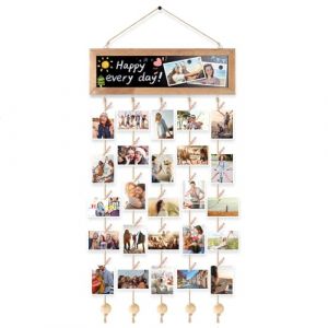 Toyzy Pele Mele Photo Mural, Cadre Photo Bois Cadre Decoration Murale avec 30 Petites Photo Pince, Cadre Multi Photo pour D&eacute;coration Maison Cadeau Bricolage (bayinet, neuf)