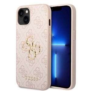 Guess GUHCP15S4GMGPI Coque Rigide pour iPhone 15 6,1" Rose 4G Big Metal Logo (KloegCom, neuf)