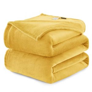 WAVVE Plaid Couverture Polaire Flanelle en Microfibre, Jeté de Canapé 150x200 Jaune, Couverture lit Jete de Canape 2 Personnes, Plaid Fourrure Grand Chaud et Doux en Peluche (Wavve EU, neuf)
