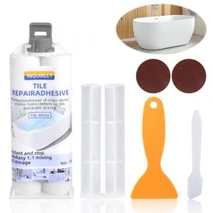 Kit de Réparation D'émail, Kit de Réparation de Baignoire Blanc, Kit Réparation Receveur de Douche Résine Pour Carrelage, Granit, Marbre, Pierre de Porcelaine Et Comptoirs En Quartz (kzhegkw, neuf)