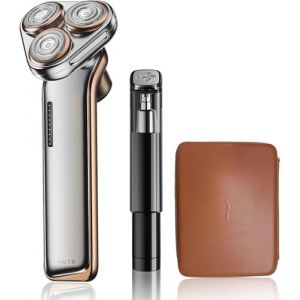 METZ Sword Rasoir électrique pour homme, coffret cadeau avec tondeuse nasale, rasoir rotatif 7700 tr/min avec 45 lames, IPX7 étanche à l'eau et à sec, rasoir électrique Touch Switch (MBPLUS, neuf)