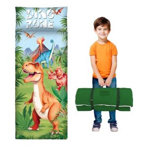 Dinosaure Sac Couchage Enfants avec Couverture et Oreiller Amovibles, 60 * 150 cm Tapis Sieste L&eacute;ger Garcon Fille de 3 &agrave; 7 Ans, Sac Couchage Enfant Maternelle, Cr&egrave;che, Voyage et Camping (Yiwushi Dengchong Maoyi Youxiangongsi, neuf)
