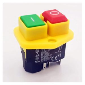 COJJ-Interrupteur à Bouton-Poussoir 1PC KJD17B Interrupteur de Bouton 22 0V-240V 16A 5 Switch Power Tool -Pin (huoyanyandianzi, neuf)