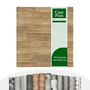 casa pura Revêtement Sol PVC - Film Vinyle pour Meuble & Sol - Stickers Effet Bois - Sol PVC Rouleau Antidérapant & 100% Écologique (Aspect Chêne Rustique - 200x200 cm) (Velvet Trading, neuf)