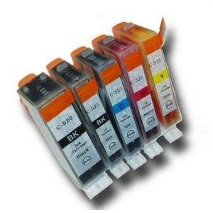 Prestige Cartridge PGI-520/CLI-521 Lot de 5 Cartouches d'encre compatible avec Canon Pixma MP540 MP540x MP550 MP560 MP620 MP620b MP630 MP640 MP980 MP990 MX860 MX870 iP3600 iP3680 iP4600 iP4680 iP4700 (Toner Experte, neuf)