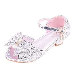 BOTCAM Chaussures de Princesse pour fille avec paillettes, talons hauts, sandales, escarpins, chaussures &agrave; talons, paillettes, chaussures de princesse pour enfants, cosplay, f&ecirc;tes, chaussures Mary (sgrfxghrd, neuf)