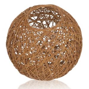 MUCKLILY Abat-jour Rotin Tiss&eacute; Boule &Eacute;l&eacute;gant pour Lampe de Plafond et Lampe de Table Abat-jour D&eacute;coratif Rotin Naturel Protection et Style pour Luminaire Int&eacute;rieur (Senike, neuf)