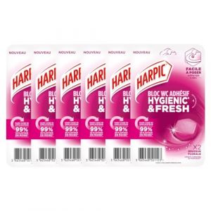 Harpic - Lot de 3x2 Blocs WC adhésif Hygienic & Fresh Douceur Florale (12) (Blacutt Market, neuf)