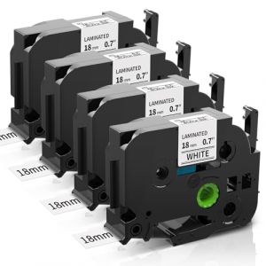 COLORWING Ruban pour Etiqueteuse Compatible pour Brother TZe-241 TZe241 Noir sur Blanc 18mm x 8 m Rubans Cassettes Compatible avec Brother P-Touch 1000W 1010 1830 2730 7100 2100 2030 1830, Pack de 4 (COLOR TAPE, neuf)