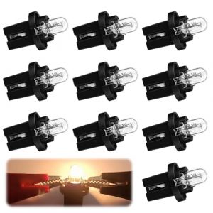 Dupoem 10 Ampoules Universelles pour Tableau de Bord Automobile 12V 2W, Ampoules LED T5 B8.5d pour Tableau de Bord, Adapt&eacute;es aux Jauges Int&eacute;rieures des Voitures et des Motos (Jaune P&acirc;le) (Dupoem, neuf)