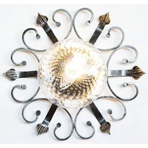 Lancia Plafonnier en fer forg&eacute; pour ext&eacute;rieur jardin tonnelle pergola 45 cm (Arterameferro, neuf)