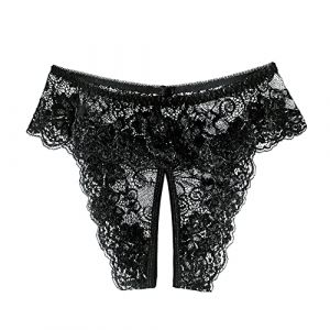 Culotte Dentelle Blanche Sexy Coquine Culotte Femme Dentelle Micro Ficelle Lingerie Pas Cher &Eacute;rotique Sexy String Hot Fendue V&ecirc;tements Short Ficelle (Anglekie, neuf)