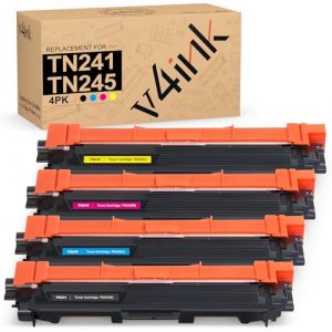 v4ink TN241 TN245 Cartouche de Toner Remplacement Compatible pour TN-241 TN-245 Brother HL-3140CW HL-3170CDW HL-3150CDW MFC-9340CDW MFC-9330CDW MFC-9140CDN MFC-9130CW DCP-9020CDW DCP-9015CDW( 4-Pack) (Smartoe, neuf)