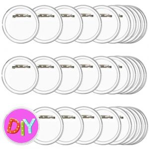 QHFlashbuy Badges Personnalisés,30 Pièces Badges Transparent en Acrylique,Badge Rond Acrylique avec Epingle Badge Épingle pour Badges Personnalisés DIY 45MM (QHFlashbuy, neuf)