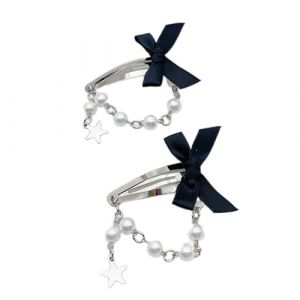 Pince à cheveux avec étoile décorative, chaîne de perles tendance, pince à cheveux avec étoile embellissement, décoration de cheveux (guangzhoushiyicongdianzikejiyouxiangongsi, neuf)