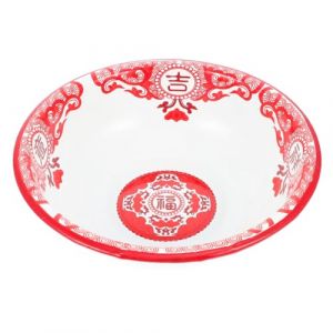 TOVINANNA Bassine en &Eacute;mail Rouge 26 CM Saladier &Eacute;pais pour Soupe Vaisselle Ronde R&eacute;sistante &agrave; L'Usure Usage Familial et Mariage Facile &agrave; Nettoyer Empilable et Pratique (Qieiyi, neuf)