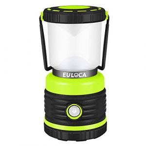 EULOCA Lanterne Camping LED, Lampe Camping Puissante 1200lm Luminosité Réglable, Eclairage Camping Etanche, pour Camping, Bivouac, Pêche, Randonnée, Cave, etc (EULOCA sports, neuf)