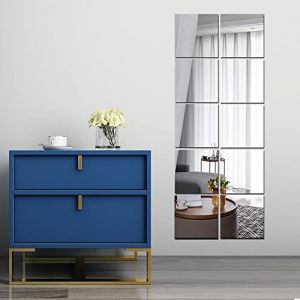 Beser Lee - Lot de 10 miroirs muraux complets - Corps en plexiglas acrylique sans cadre - Pour porte, murs, dortoir, sol en carrelage - Grand miroir long pour exercices à domicile, salle de sport (Beser-Lee, neuf)