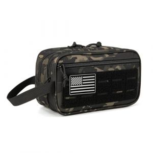 Trousse de toilette tactique pour homme, trousse d'hygi&egrave;ne, outil militaire, sacs Molle, petit kit de rasage, sacs de douche de voyage, Noir Cp (SMALLRUN, neuf)