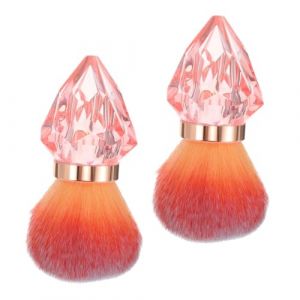 WOONEKY 2 Pi&egrave;ces Brosse &agrave; Poussi&egrave;re pour Ongles avec Poign&eacute;e Diamant Outils de Manucure pour Nettoyage de Poussi&egrave;re de Vernis et Maquillage Brosse Portable et Durable pour (Jan Yagers, neuf)