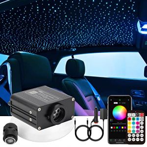 CHINLY Starry Sky Voiture Fibre Optique Lumière pour Voiture/Plafond, 16W Twinkle 570pcs de (0.75mm+1.0mm+1.5mm) Bluetooth RGBW APP/Remote LED Fiber Optique Star Plafonniers Kit (CHINLYUK, neuf)