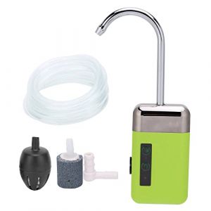 Bulleur pour Aquarium, Pompe à Eau de Pêche Bulleur Peche Vif Pompe à Oxygène avec éclairage LED, pour Extérieur Marché d'aquarium Vert (BAFOVY-eu, neuf)