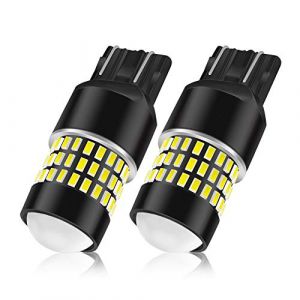 LncBoc 7440 Ampoules LED W21W 78SMD 3014 Avec Lentille de Projecteur Super Lumineux 1800LM Pour Voiture Auto Parking Reverse Feux Xenon Blanc 6500K 2PCS (LncBocUK, neuf)