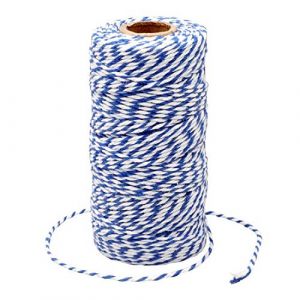 G2PLUS 100M Ficelle Coton No&euml;l Ficelle Bleu Fonc&eacute; et Blanc 2MM Ficelle Cadeau Decorative Cordes pour l'emballage de Cadeaux de No&euml;l et Bricolage Artisanat (BIGGER, neuf)