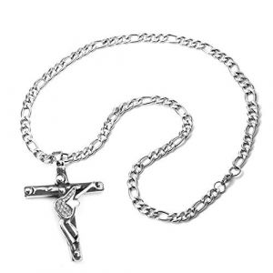 AFSTALR Johnny Hallyday - Pendentif Collier Chaîne Croix Johnny Guitare Rocker Métal Acier Inoxydable Argenté - Bijoux JH (AFSTALR, neuf)